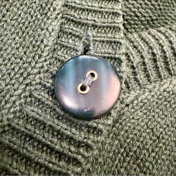 ⭐️ Vintage Y2K Day Trip Cotton Forest Green Short Sleeve Knit Cardigan - PTP 18 - Picture 3 of 5